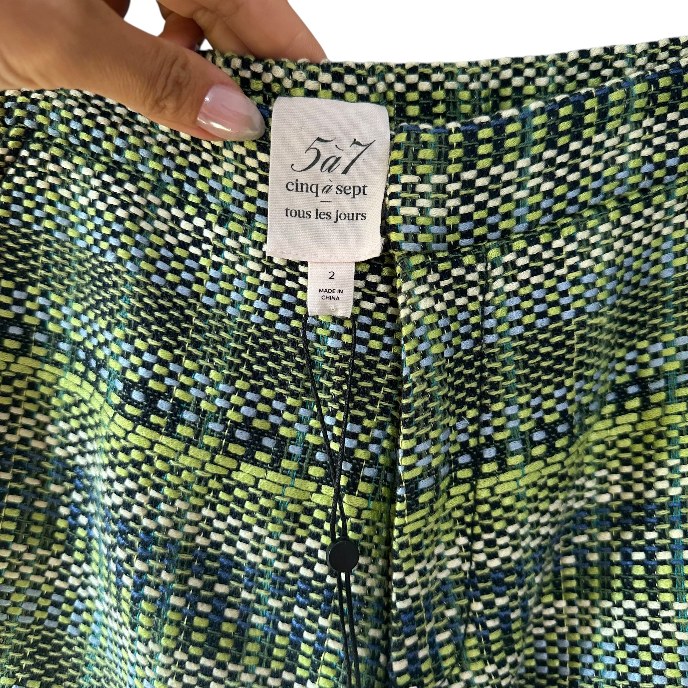 CINQ À SEPT Lexie Boxweave High Waist Shorts In Oasis Multi Size 2