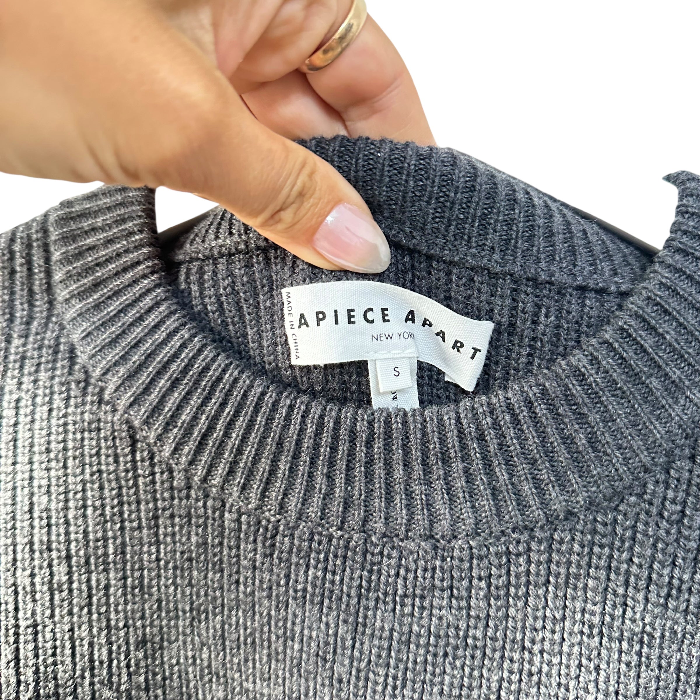 APIECE APART Everyday Merino Wool Sweater Grey Size S