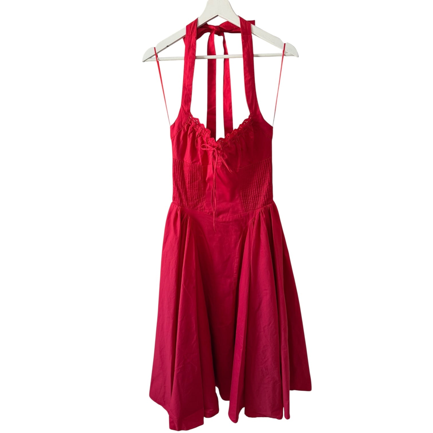 Line & Dot Abbott Halter Midi Dress in Red Size S