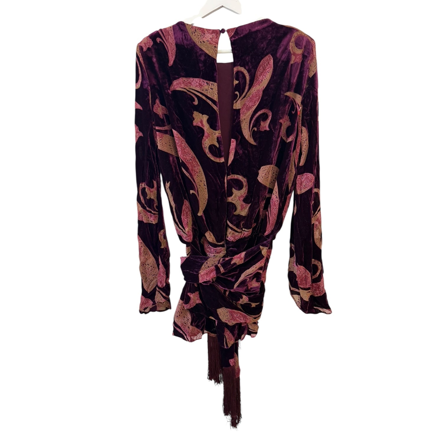 Retrofete Thesaly Velvet Dress in Dark Paisley Size M