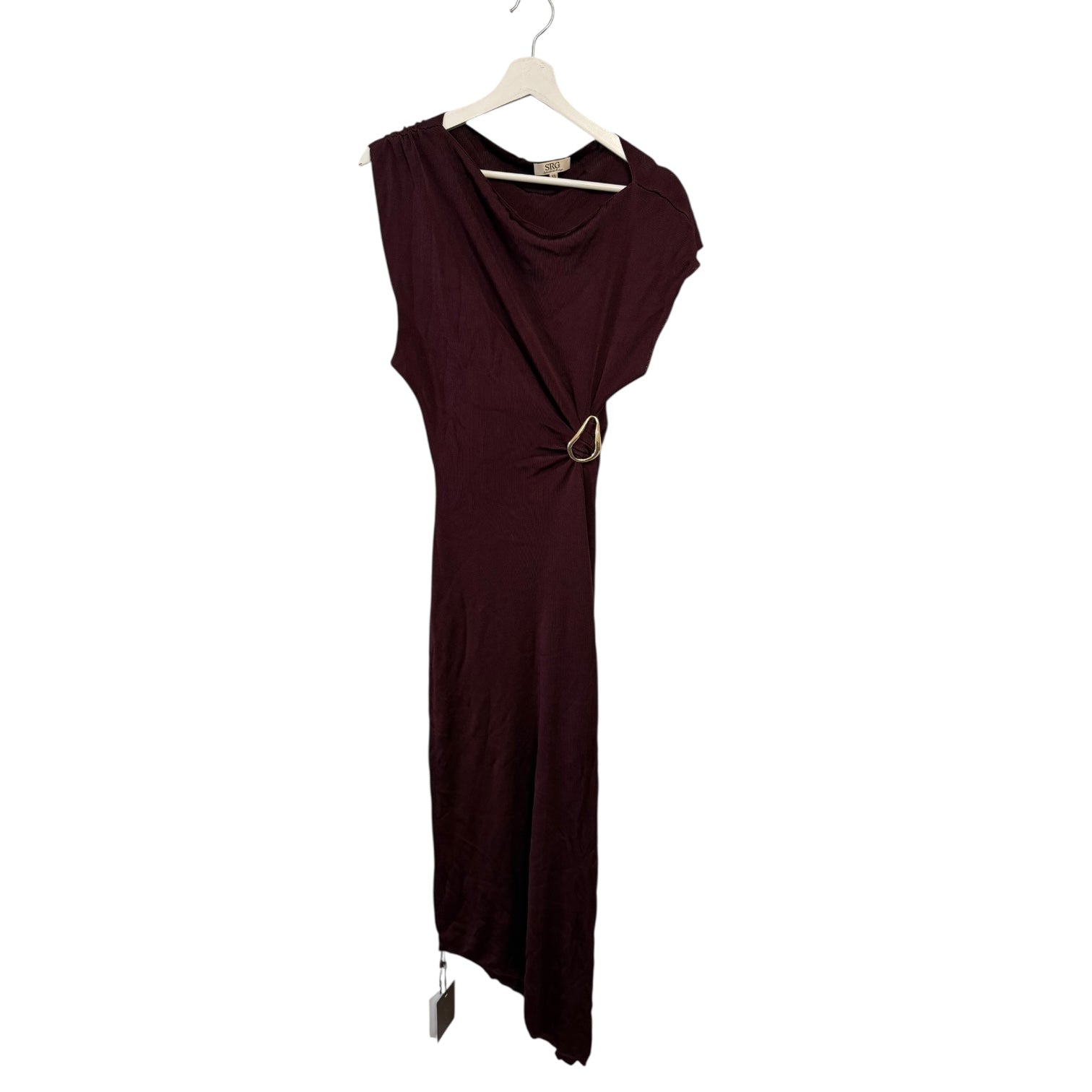 SRG Mehek Asymmetric Knit Dress in Oxblood Size XS