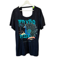FARM Rio Black Graphic T-Shirt with Peacock Design Size M
