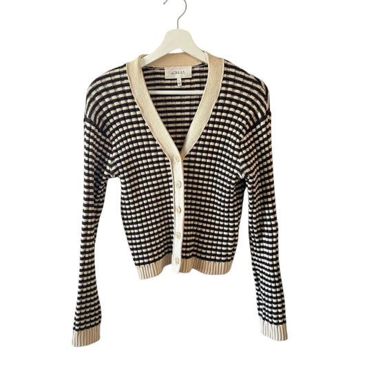 The GREAT. The Mini Striped Cardigan in Woodsmoke Stripe Size XS