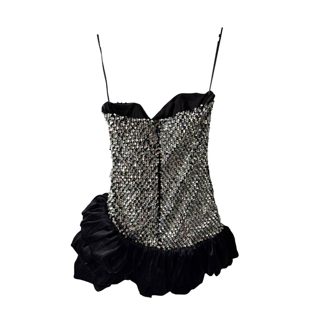 Nadine Merabi Francesca Silver Dress Size 6