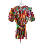 Farm Rio Fruit Salad Belted Romper Size M