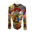 FARM Rio Multicolor Tropical Long Sleeve Turtleneck Blouse Size M