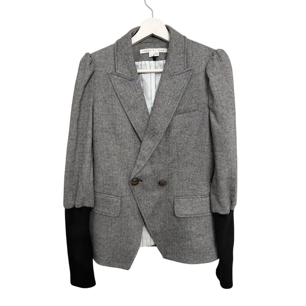 Veronica Beard Bayard Knit-Sleeve Dickey Jacket Size 2