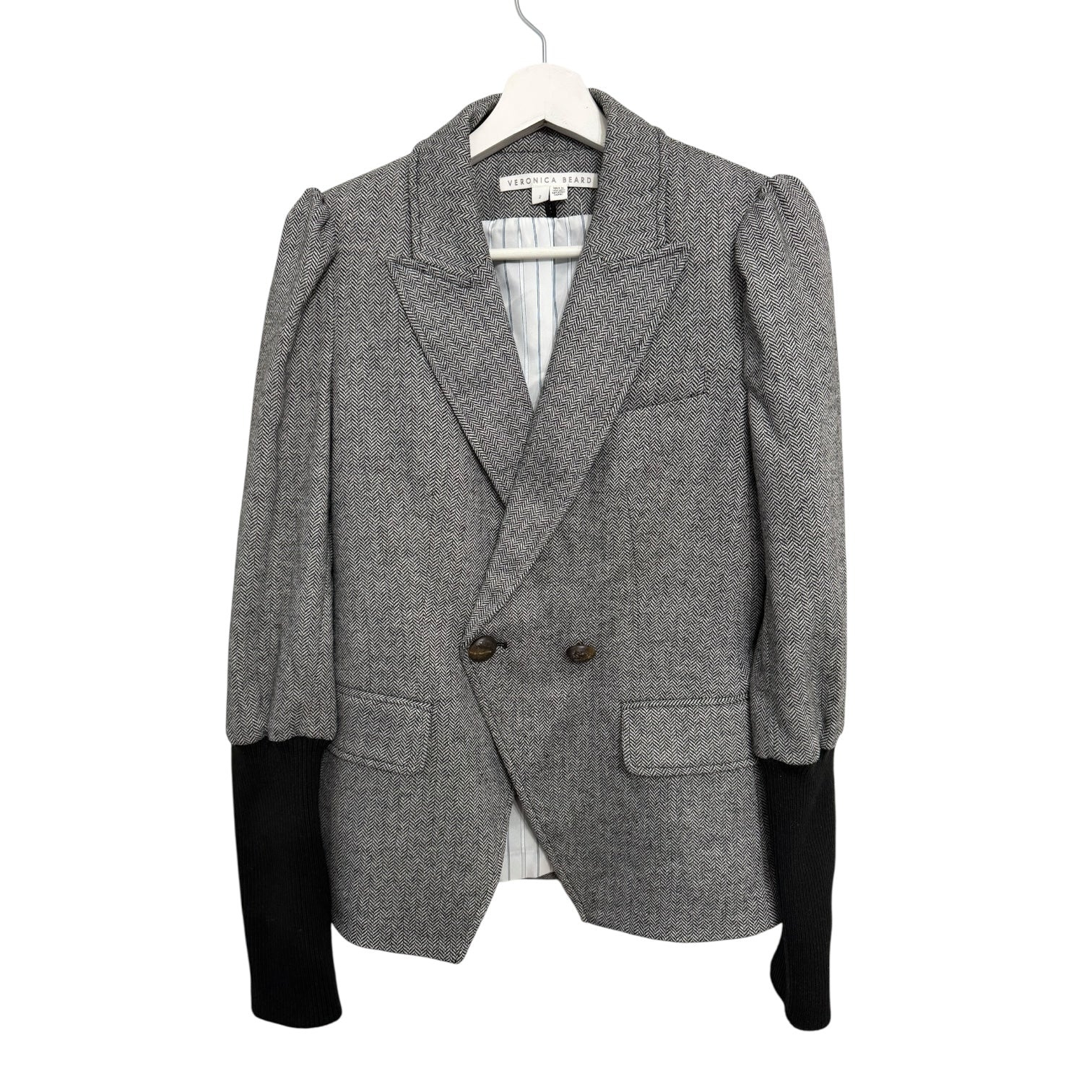 Veronica Beard Bayard Knit-Sleeve Dickey Jacket Size 2