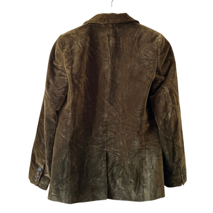 Sezane Christy Velvet Green Jacket Size 0