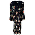 RIXO Anela Floral-Print Crepe Midi Dress Size S