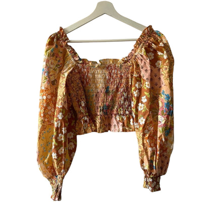 Spell & The Gypsy Freda Shirred Blouse in Amber Size S