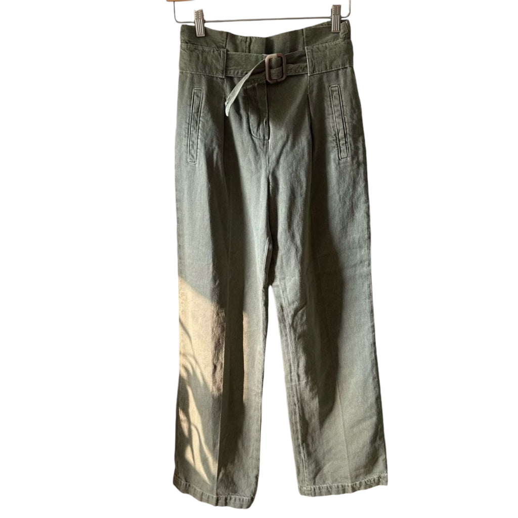 Sezane Paris Olivier Trouser Green Size 4