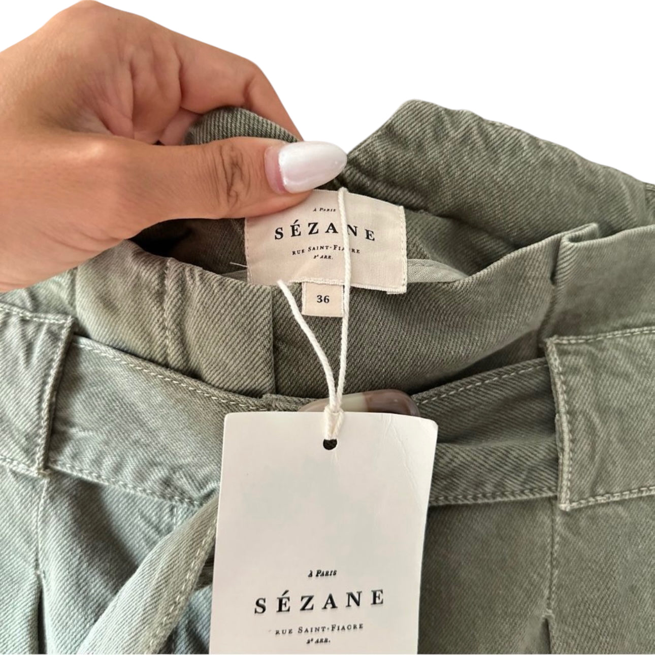 Sezane Paris Olivier Trouser Green Size 4