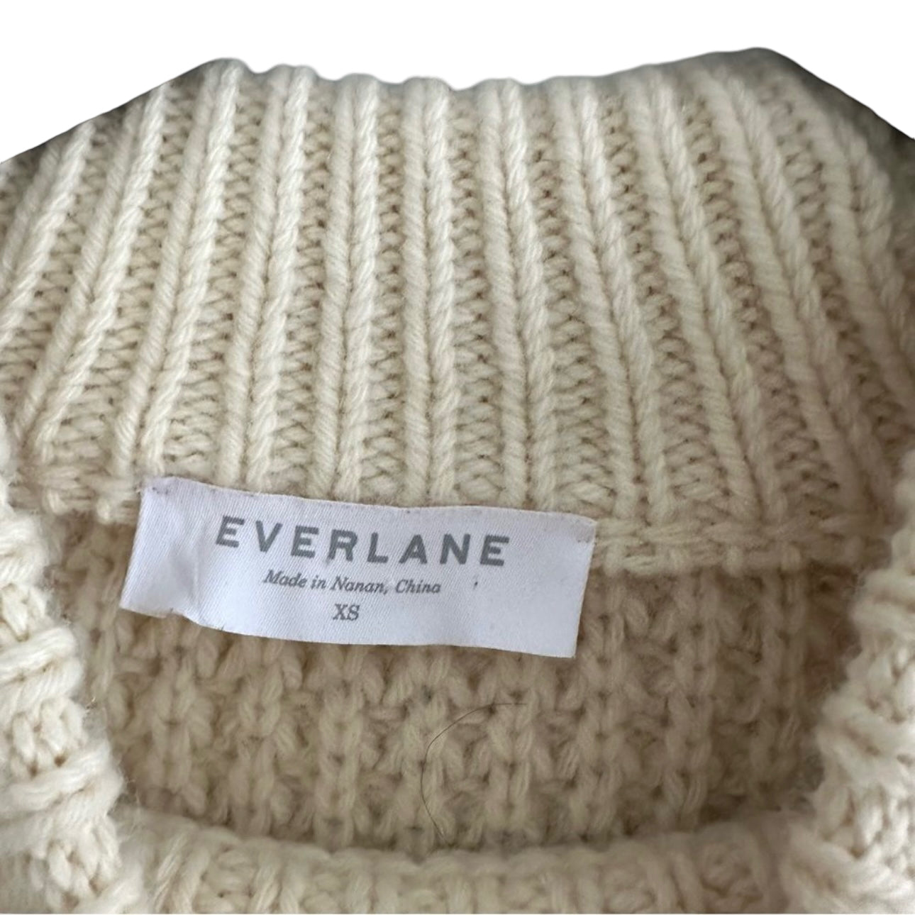 Everlane The Wool Cashmere Waffle Square Crew Neck Sweater Size XS