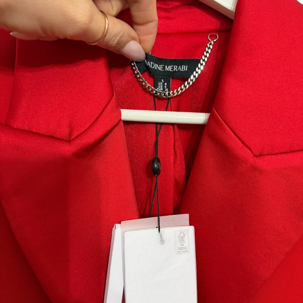 Nadine Merabi Monica Red Blazer Dress Size S