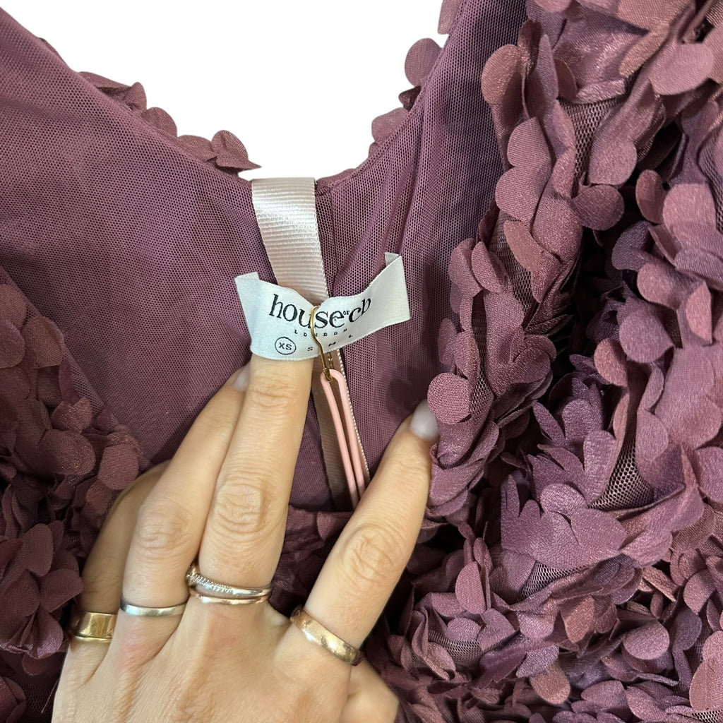 House Of CB Carena Floral Appliqué Maxi Dress (XS)