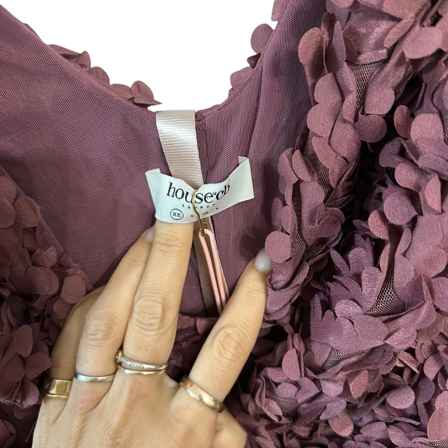 House Of CB Carena Floral Appliqué Maxi Dress (XS)