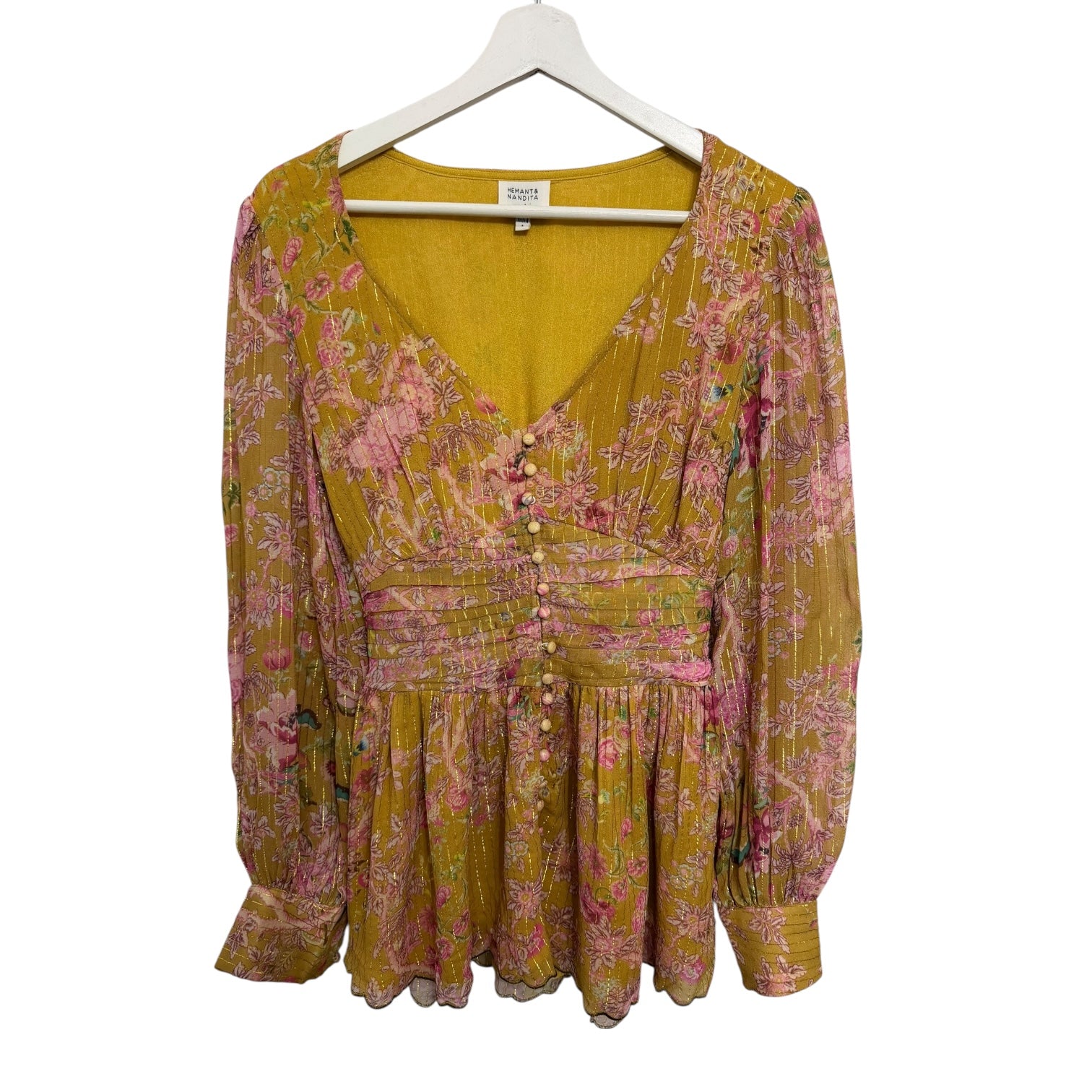 Hemant and Nandita Vim Ruched Blouse Size S