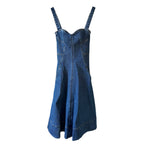 Oscar de la Renta Sweetheart-Neck Denim Dress Size 0