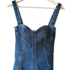 Oscar de la Renta Sweetheart-Neck Denim Dress Size 0