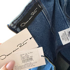 Oscar de la Renta Sweetheart-Neck Denim Dress Size 0