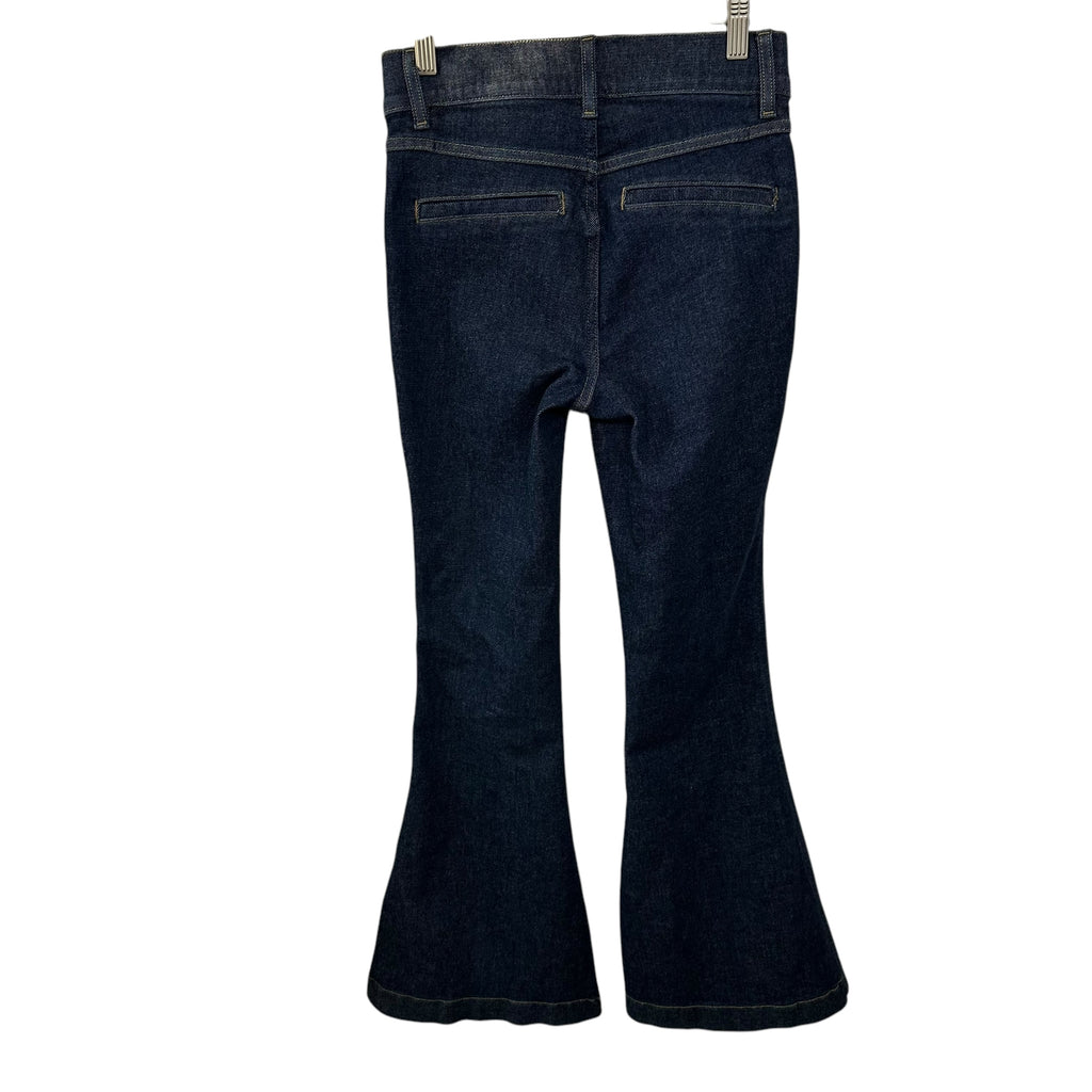 SPANX EveryWear Pintuck Flare Jeans Raw Indigo Size XS