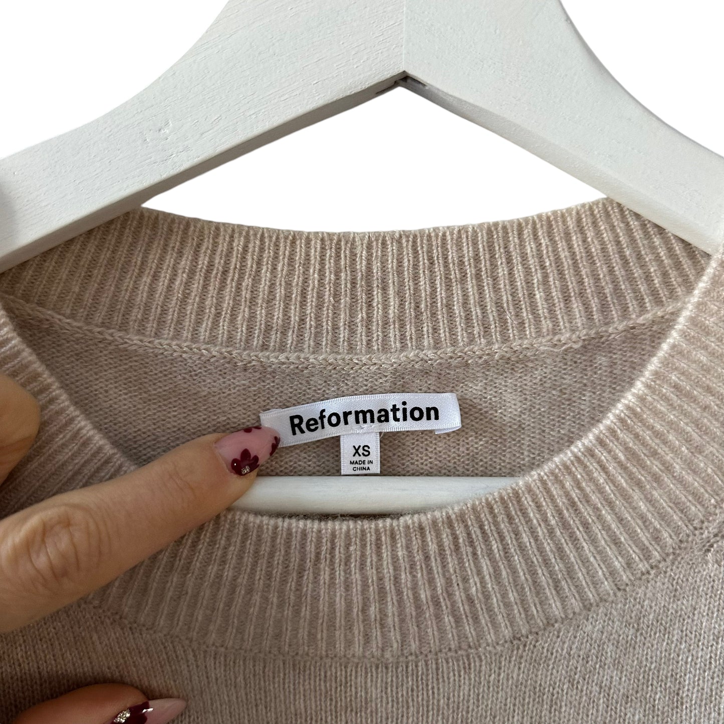 Reformation Dana Cashmere Crewneck Sweater Size XS