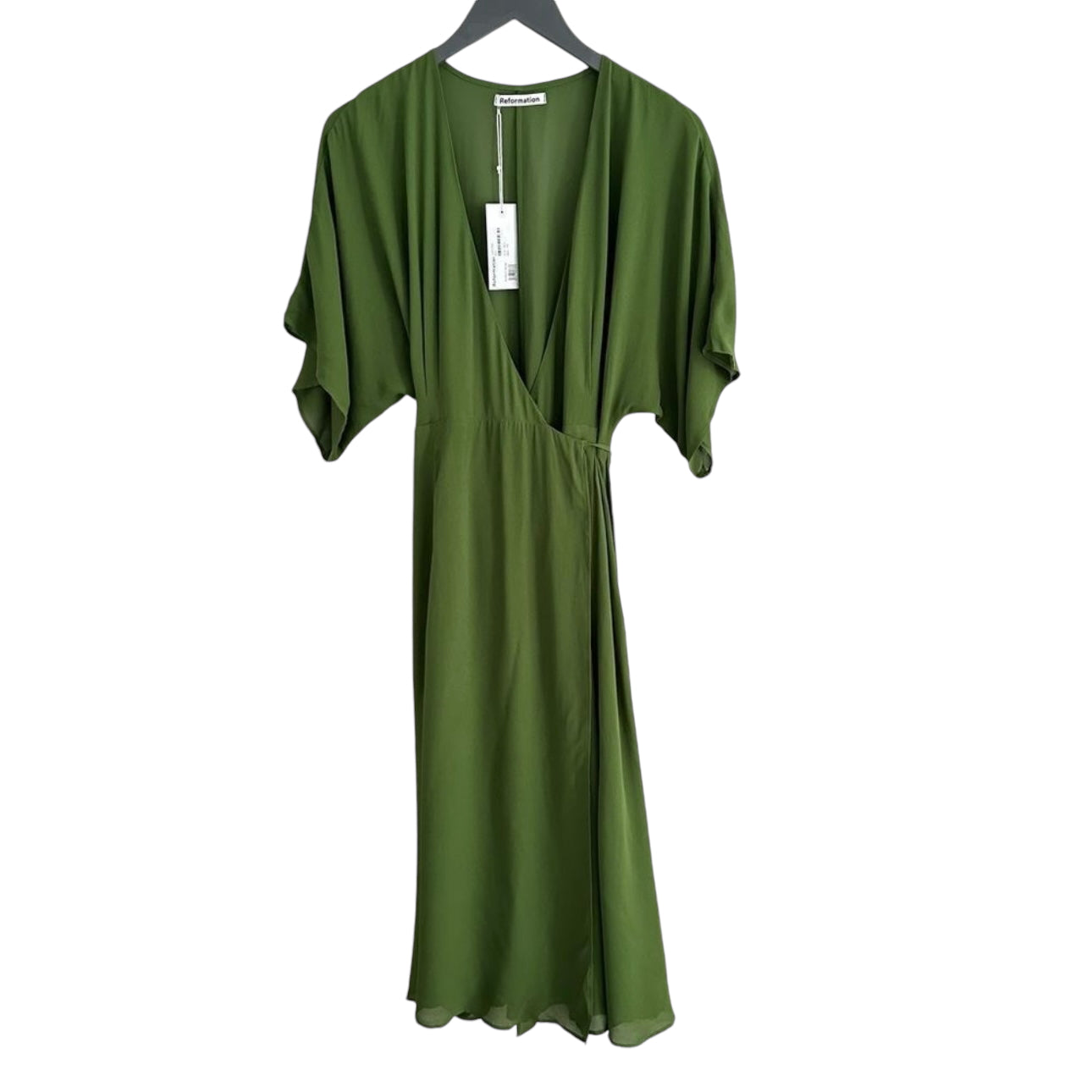 Reformation Karen Midi Dress in Moss Green Size S