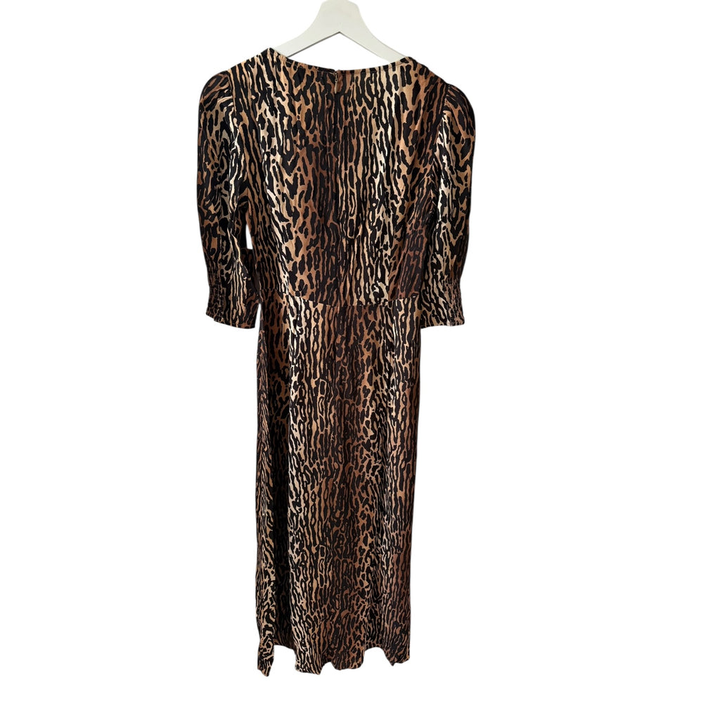 Rixo Karen Leopard Midi-Dress Size 2