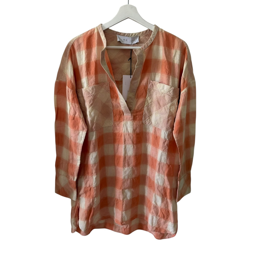 IRO Mayra Checked Cotton-Blend Flannel Shirt Size 2