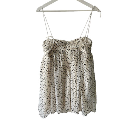 Reformation Catarina Mini Chiffon Dress in Cream Polkadot Size 6