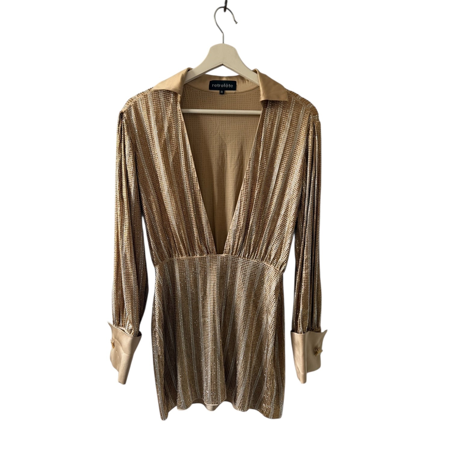 Retrofete Oliver Embellished Silk Dress Size XS