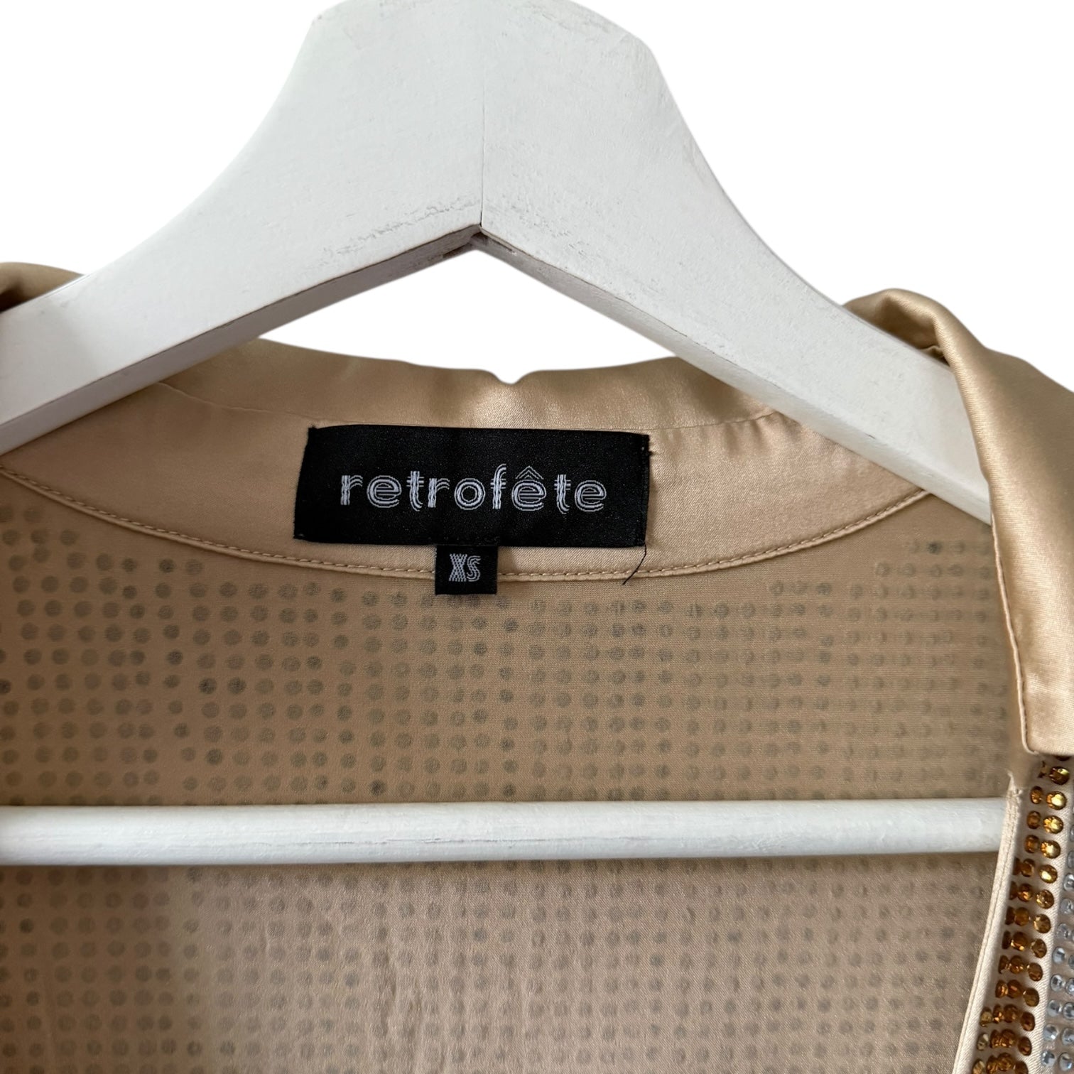 Retrofete Oliver Embellished Silk Dress Size XS