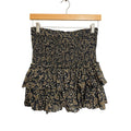 ISABEL MARANT Naomi Smocked Tiered Ruffle Miniskirt Size M