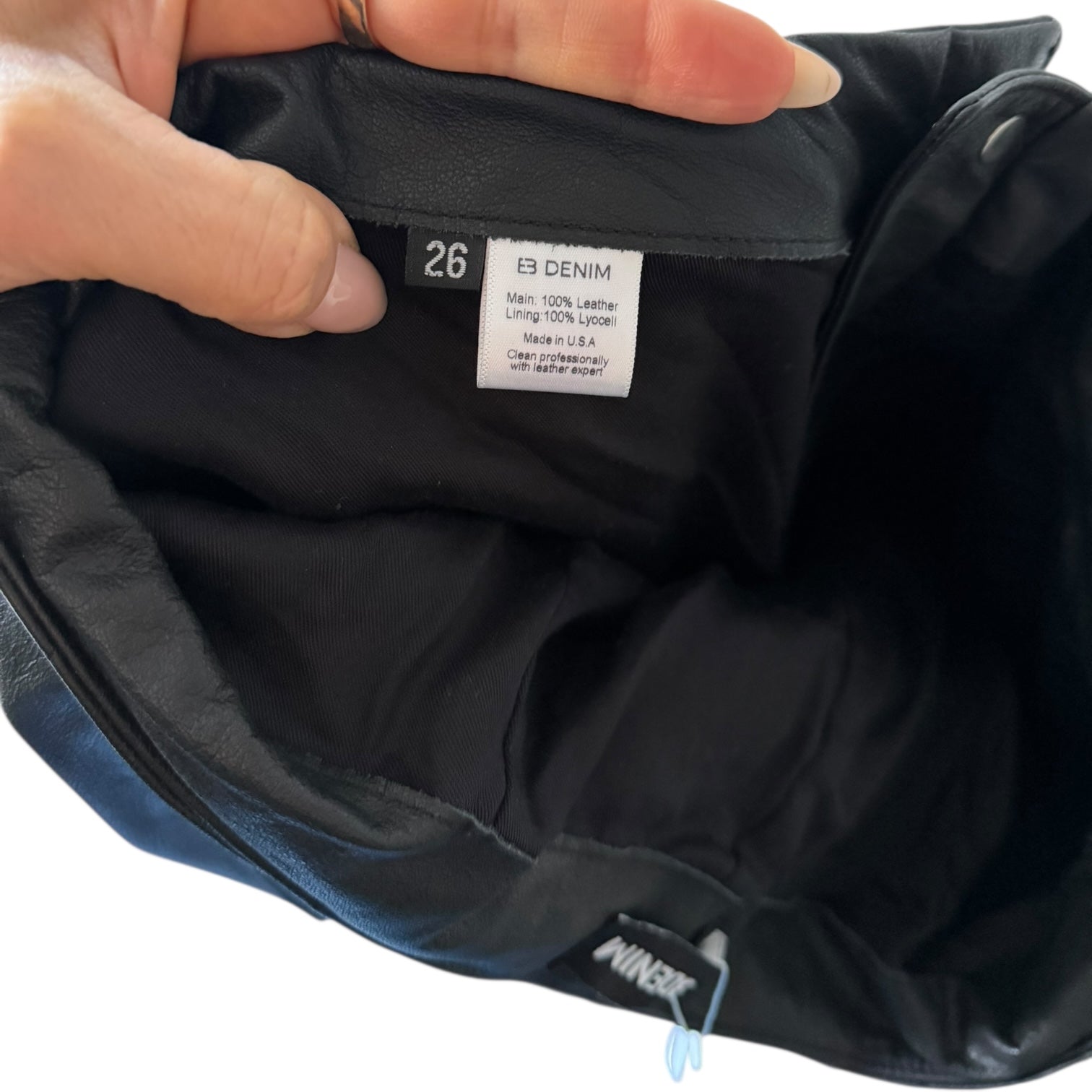 EB Denim Hollywood Frederic Leather Pants Size 26