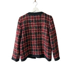 Anine Bing Cherry Plaid Lydia Jacket Size XS