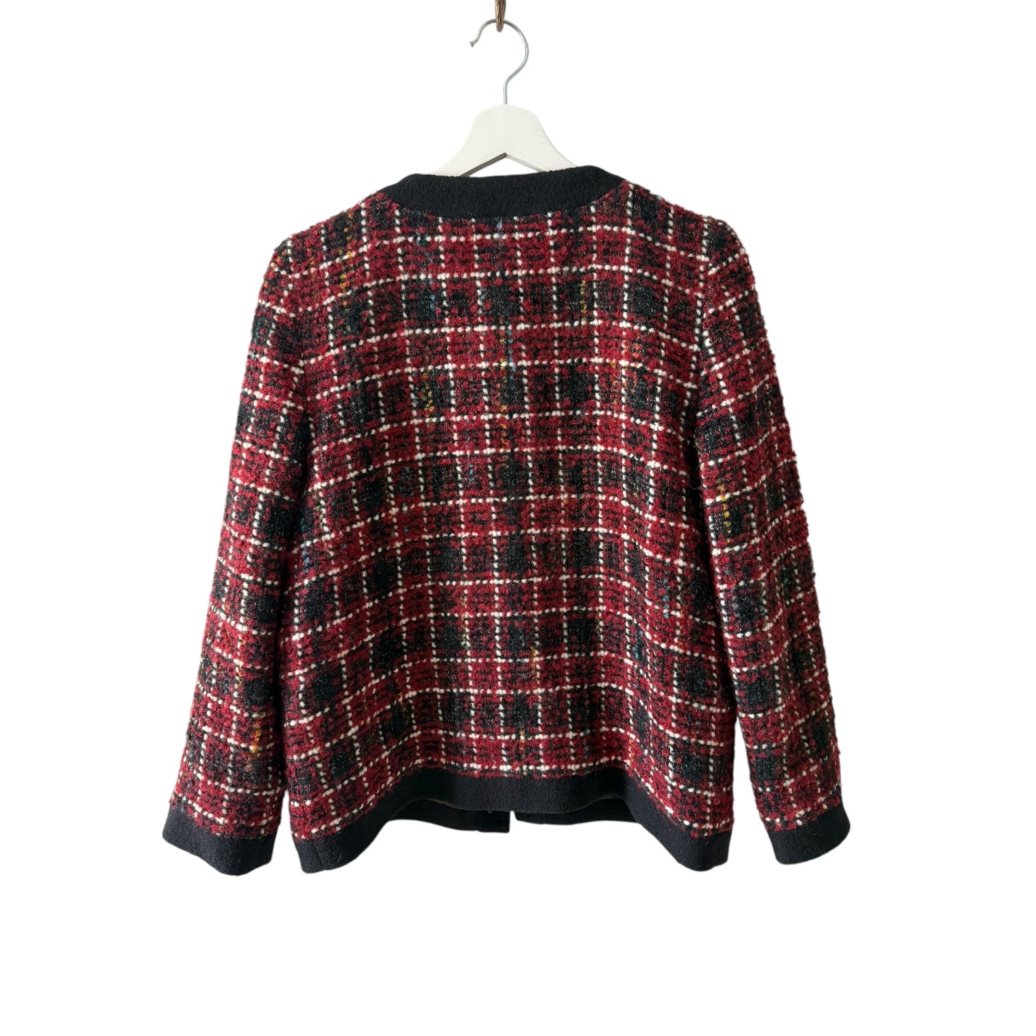 Anine Bing Cherry Plaid Lydia Jacket Size XS