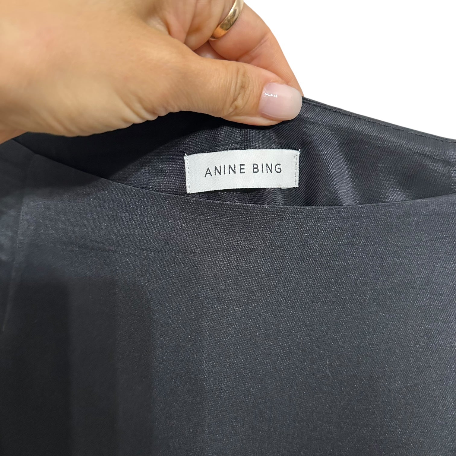 ANINE BING Bar Silk Maxi Skirt Size L