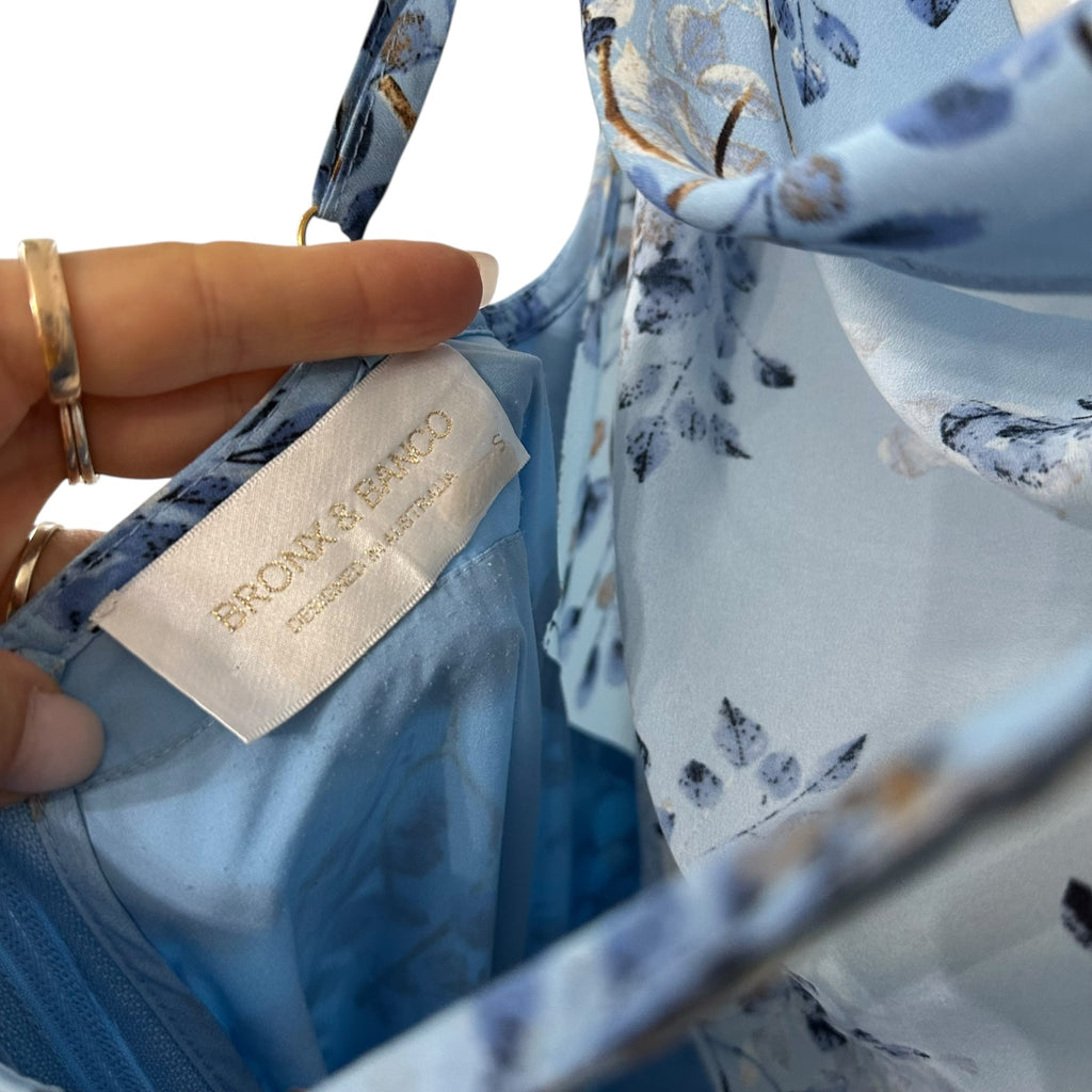 Bronx and Banco Leo Blue Poppy Gown Size S