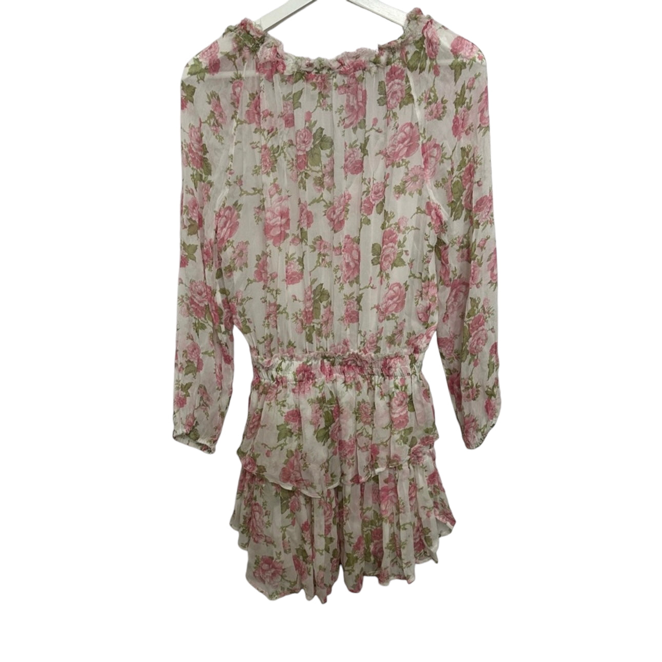 LoveShackFancy Popover Silk Dress Floral Print Size S