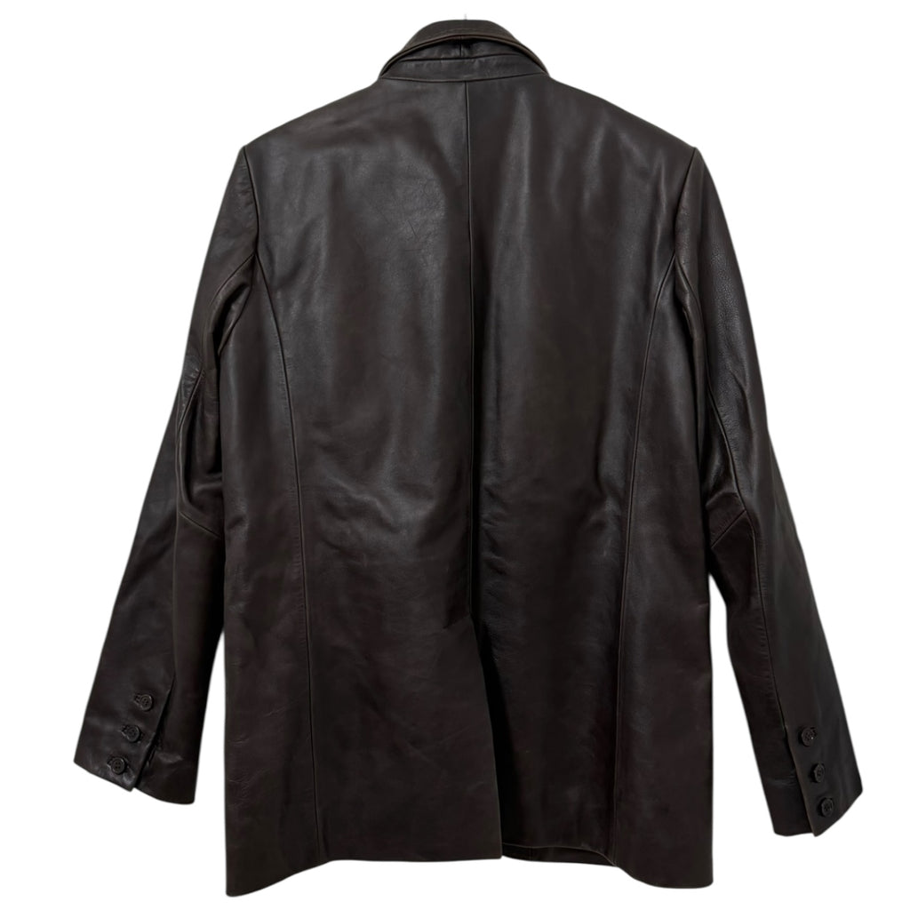 ROUJE Lambert Brown Straight Cut Leather Jacket Size 4