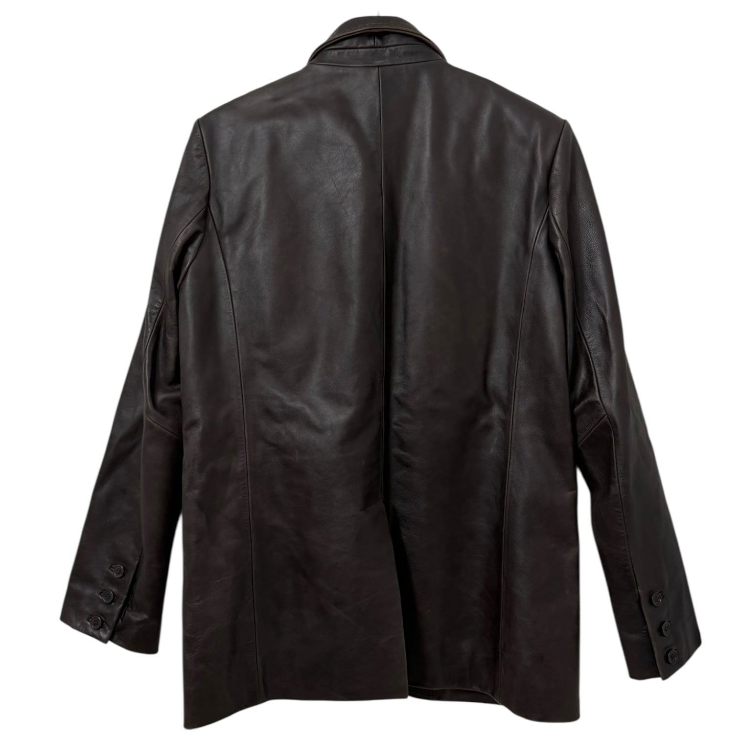 ROUJE Lambert Brown Straight Cut Leather Jacket Size 4