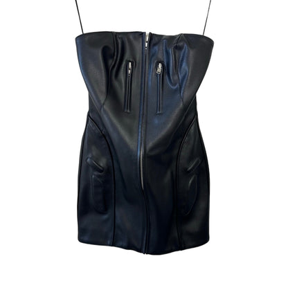 KHY By Kyle Jenner Faux Leather Mini Dress Size XS