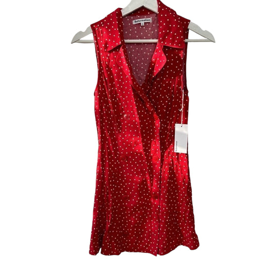 Reformation Leith Mini Dress Ditty Red Polka Dot Size 0