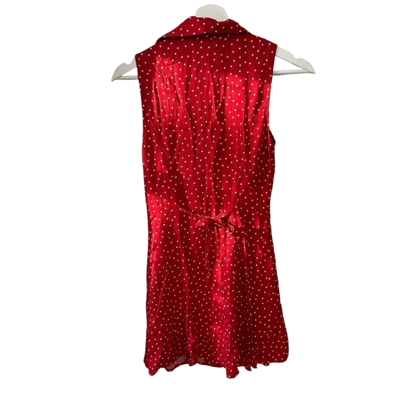 Reformation Leith Mini Dress Ditty Red Polka Dot Size 0