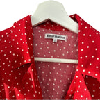 Reformation Leith Mini Dress Ditty Red Polka Dot Size 0