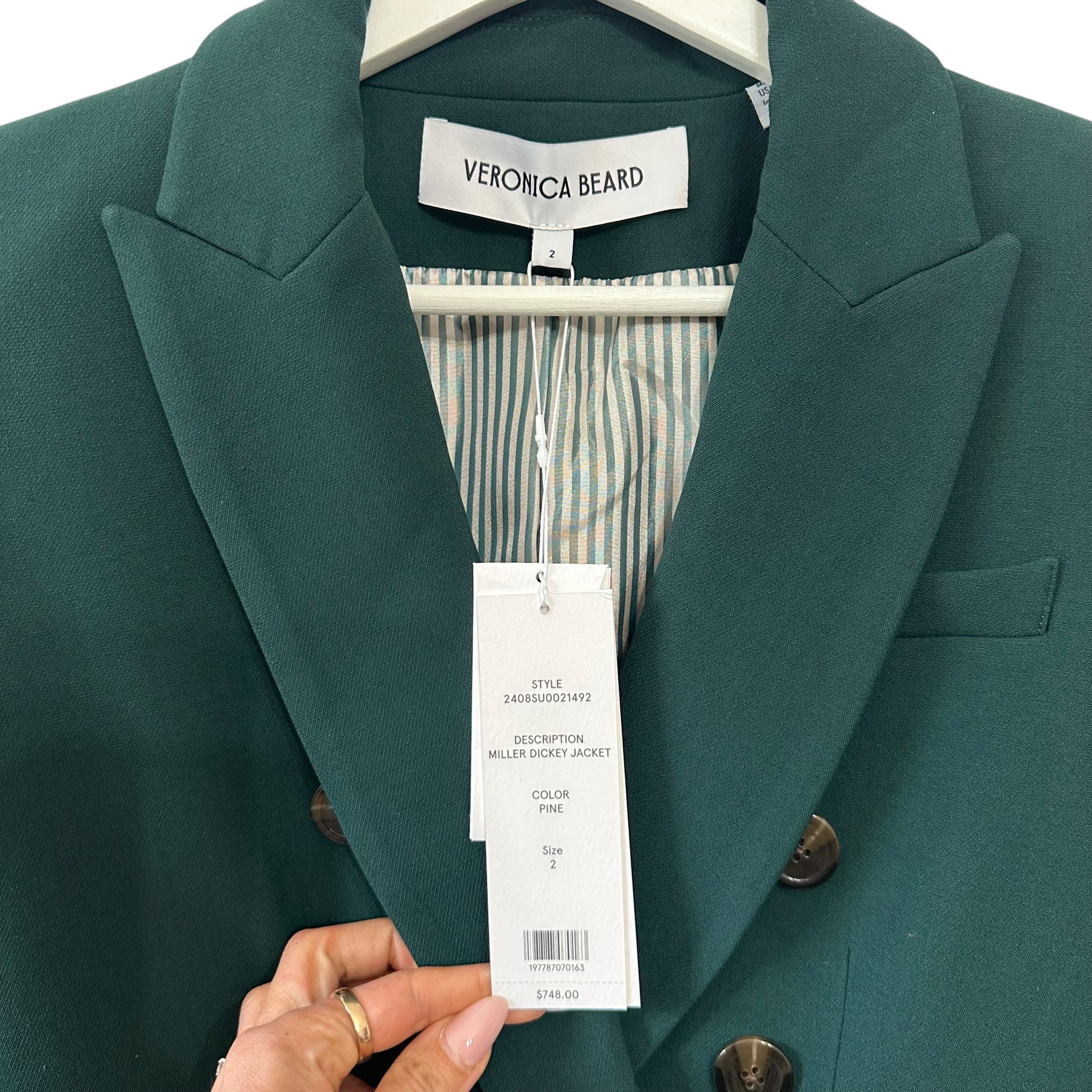 Veronica Beard Miller Dickey Jacket Pine Size 2