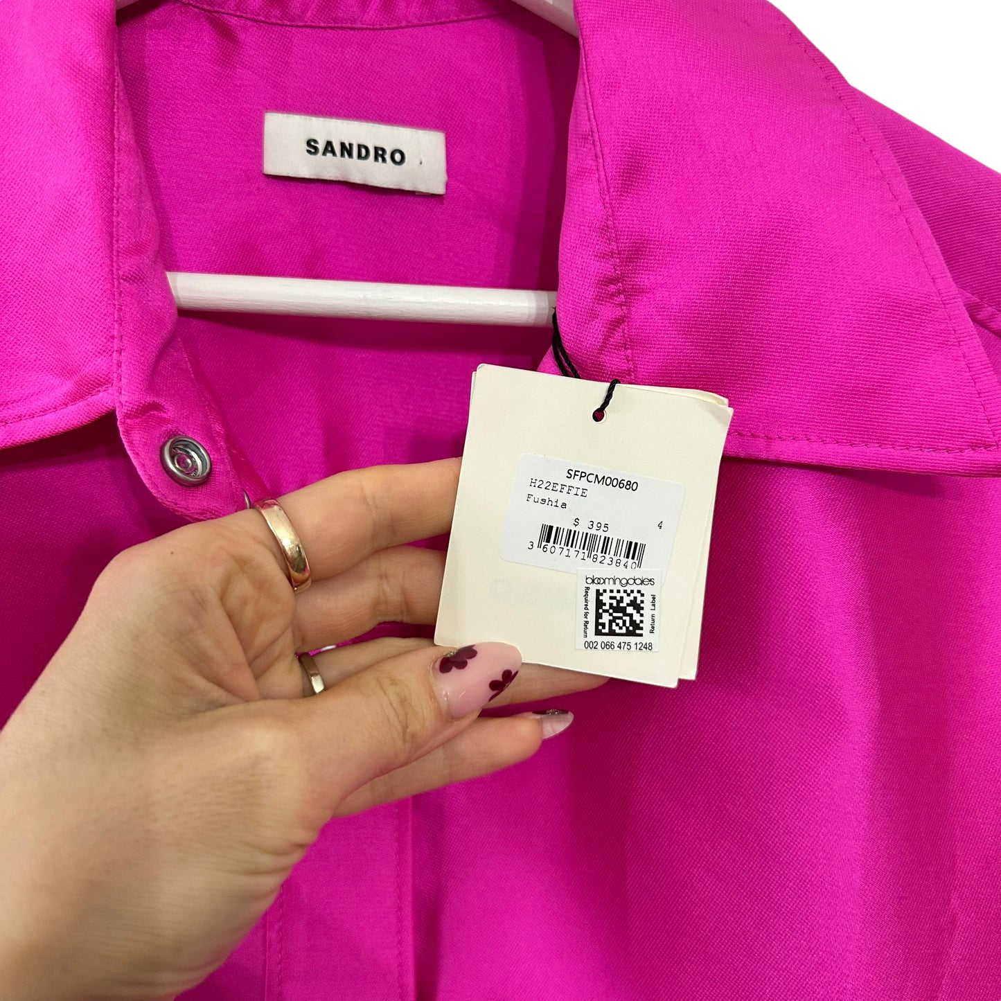 Sandro Effie Shirt Pink Size XL