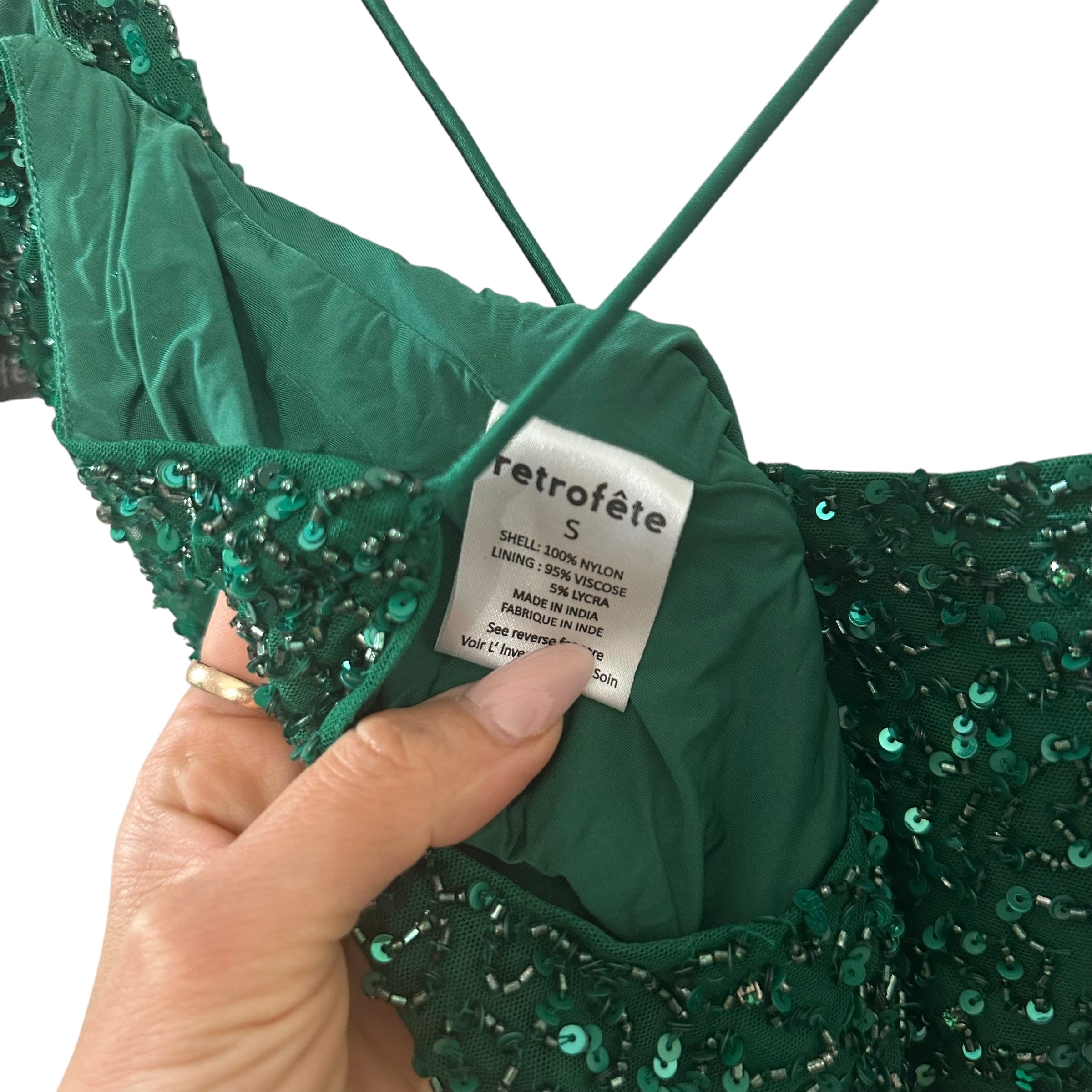 Retroféte Michal Top in Emerald Size S