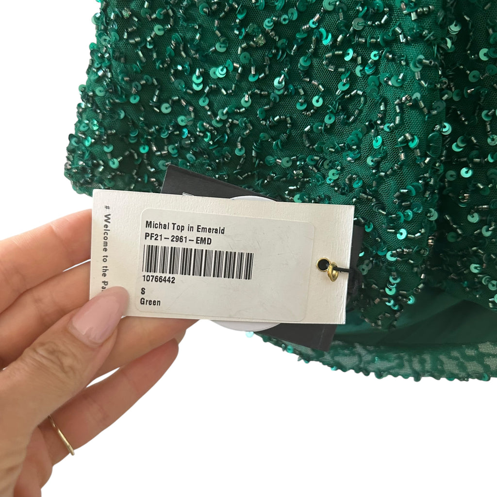 Retroféte Michal Top in Emerald Size S